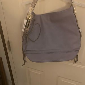 Purple MG Collection Purse with Faux Snake Skin Strap